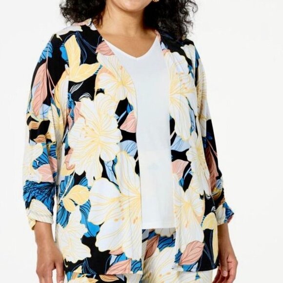 IMAN Global Chic Drapey Knit Topper NWT  Size L Chic and Easy to Wear - Picture 1 of 7